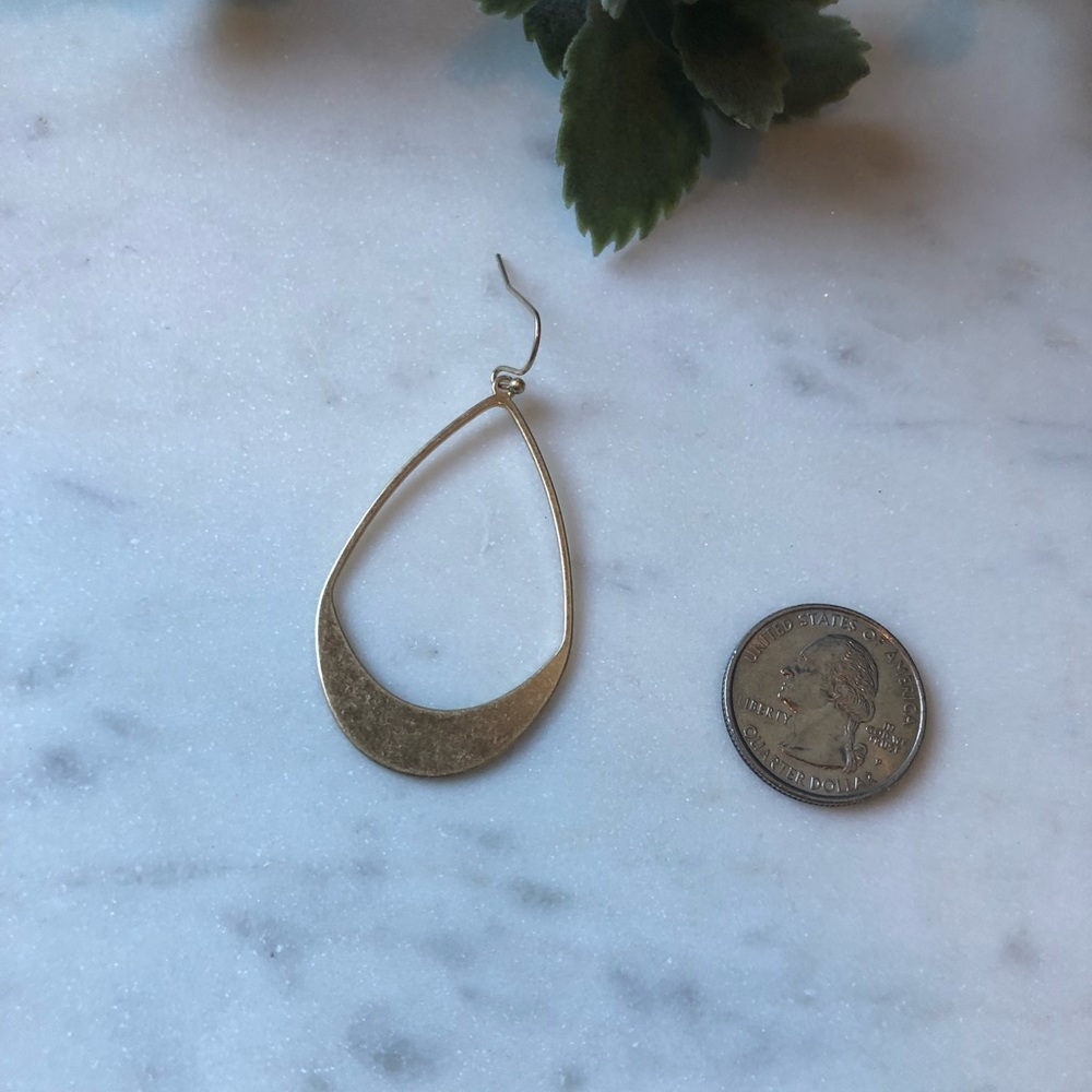 The Vera - Vintage Gold Crescent Drop Hoops - Picture 2 of 4
